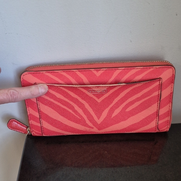 Coach Coral Zebra Print Wallet and Pouch Set - Picture 16 of 16